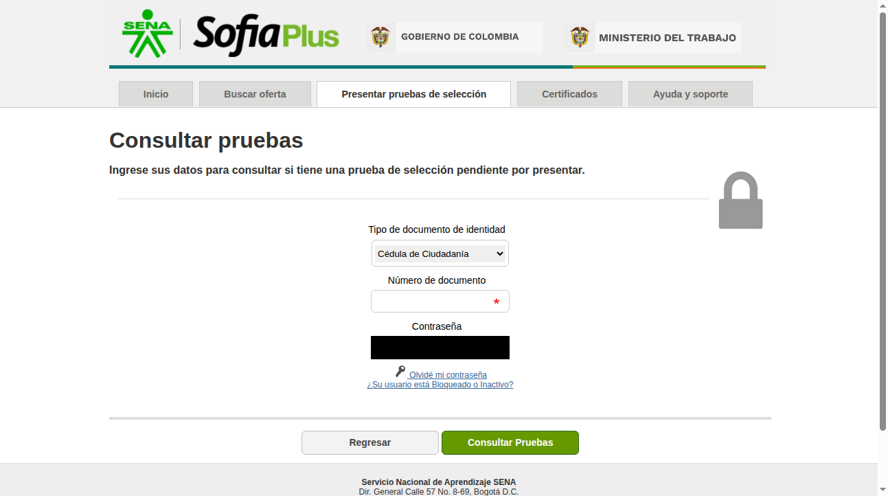 Consultar citación a pruebas SENA